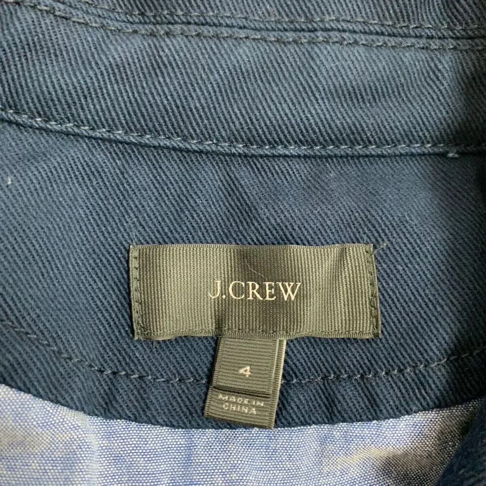 J Crew Peacoat Womens 4 Navy Double Breasted Heavyweight Cotton Twill Jacket